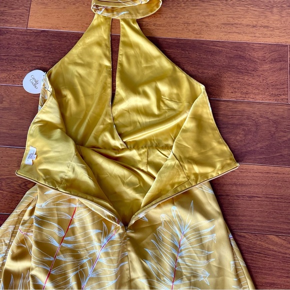 Camila Coelho Antonia Mini Dress in Gold Tropical REVOLVE size large NWT - Picture 12 of 16